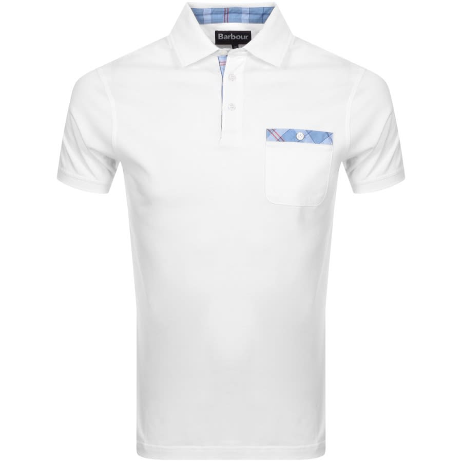 Alternative Image for ProductBarbour Tartan Pocket Polo T Shirt White1